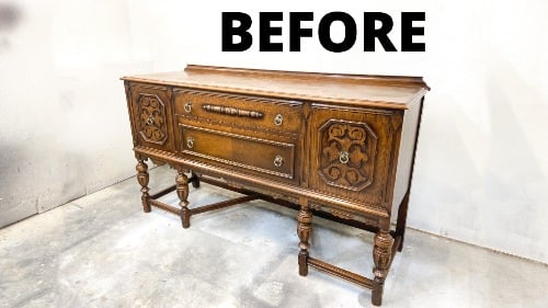 painted black buffet