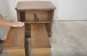 sanding old wood furniture