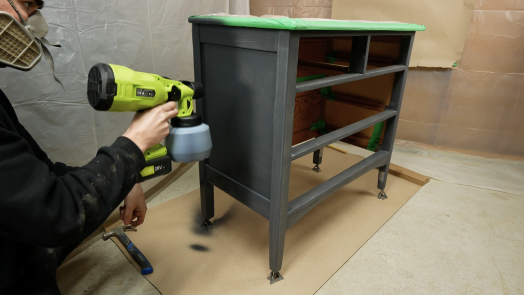 paint sprayer in action