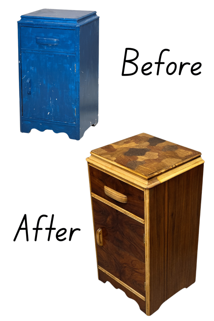 art deco before after nightstand