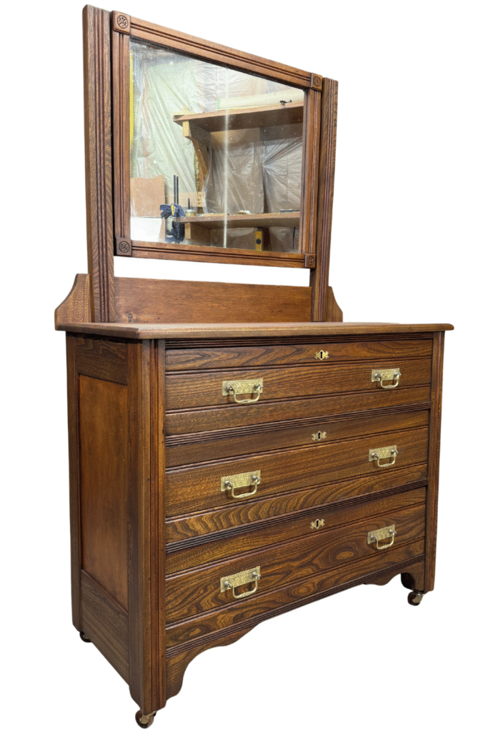 after restoration 1889 eastlake dresser with mirror