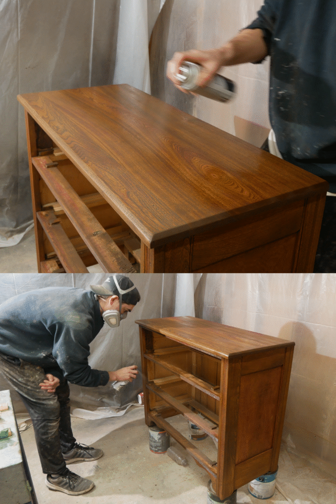 spraying lacquer on wood furniture