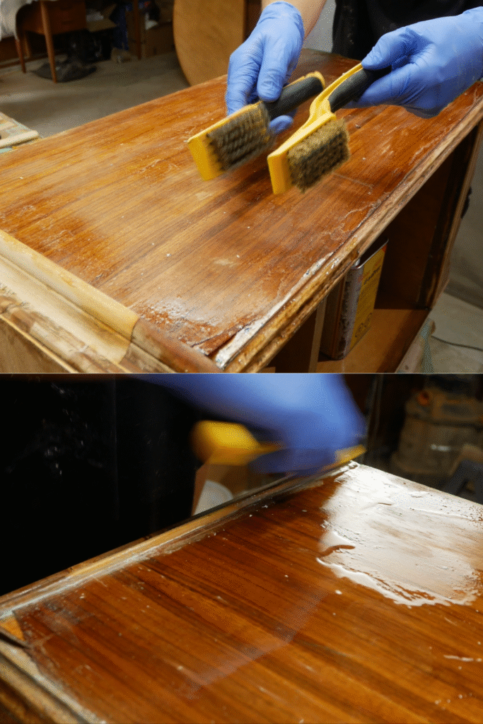 stripper scrubbing paint wire brush