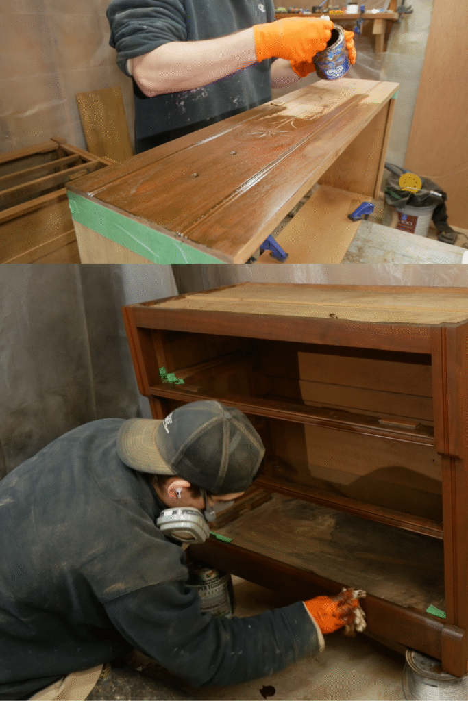 Staining solid walnut