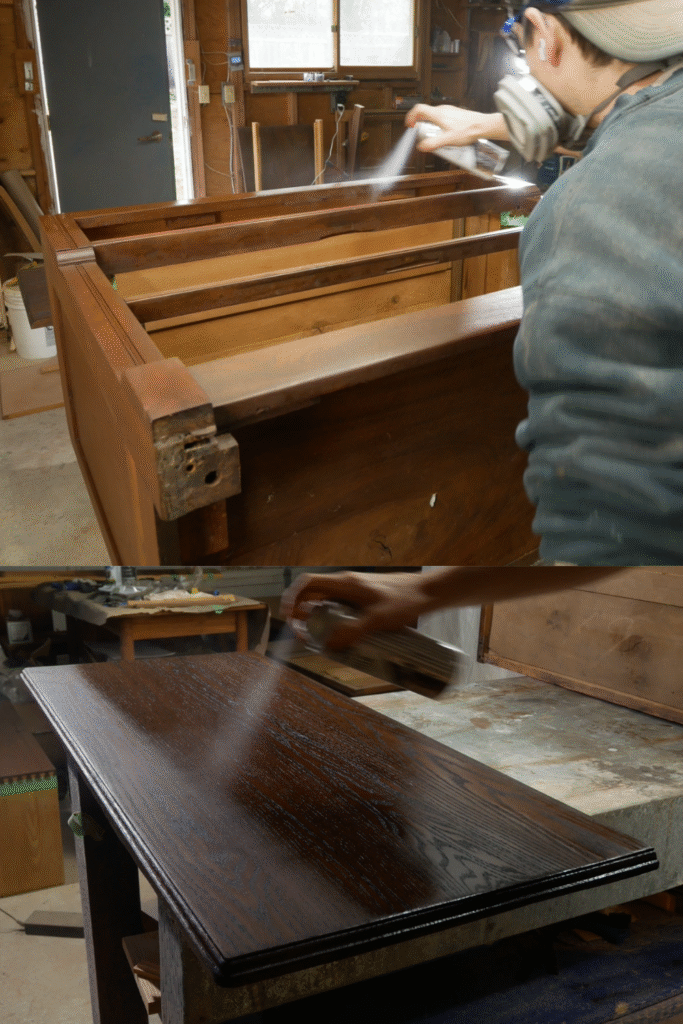 spray lacquer wood walnut